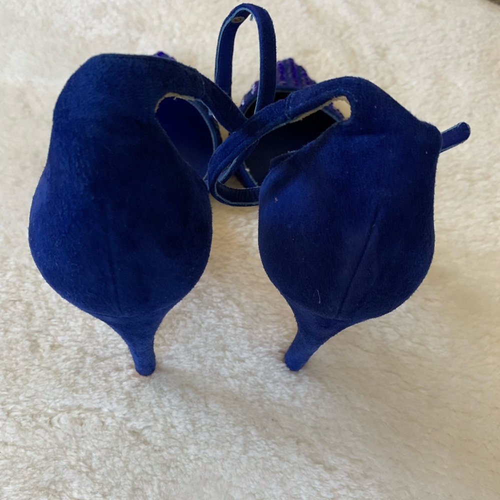 Ted Baker Blue Rhinestone Heels - Picture 5 of 10